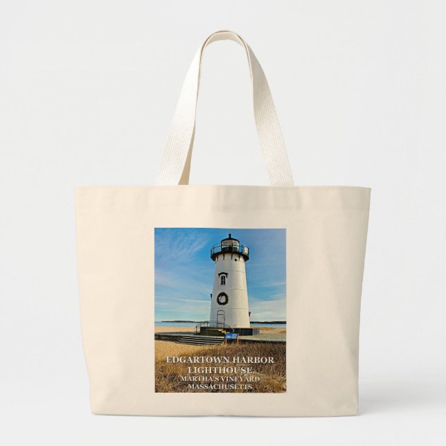 Bolsa Tote Grande Farol de Edgartown, sacola das MÃES do Martha's (Frente)