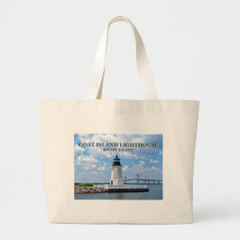 Bolsa Tote Grande Farol de Goat Island, Rhode Island