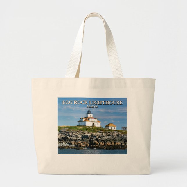 Bolsa Tote Grande Farol de Ovo, Bar Harbour Maine Tote Bag (Frente)