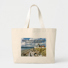 Bolsa Tote Grande Farol de West Point, Seattle Washington