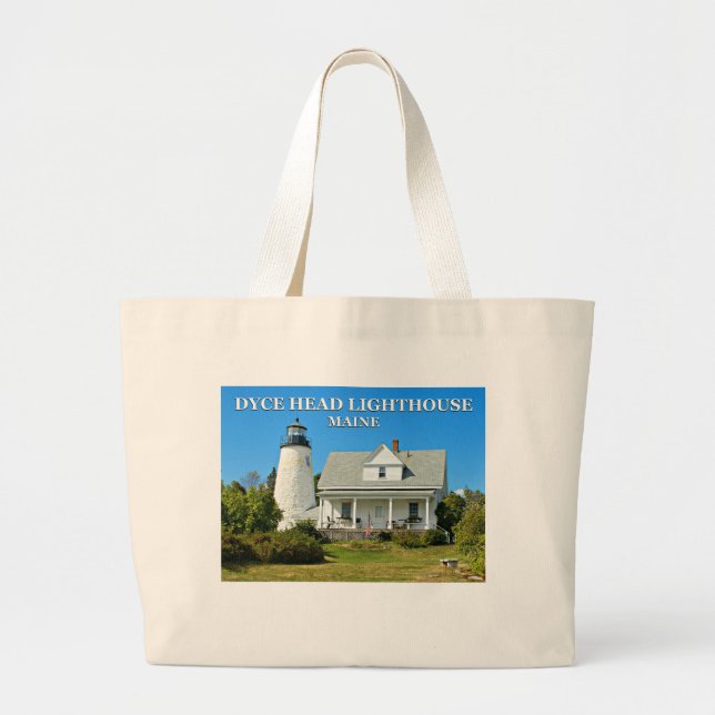 Bolsa Tote Grande Farol do Dyce Head, Maine Jumbo Tote Bag (Frente)