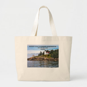 Bolsa Tote Grande Farol do porto Casaco queimado, Maine da ilha dos 