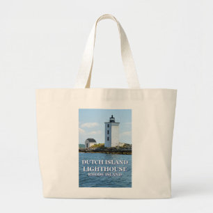 Bolsa Tote Grande Farol holandês da ilha, Rhode - sacola da ilha