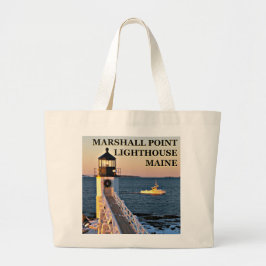 Bolsa Tote Grande Farol Marshall Point, Maine Jumbo Tote Bag