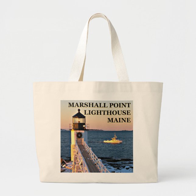 Bolsa Tote Grande Farol Marshall Point, Maine Jumbo Tote Bag (Frente)