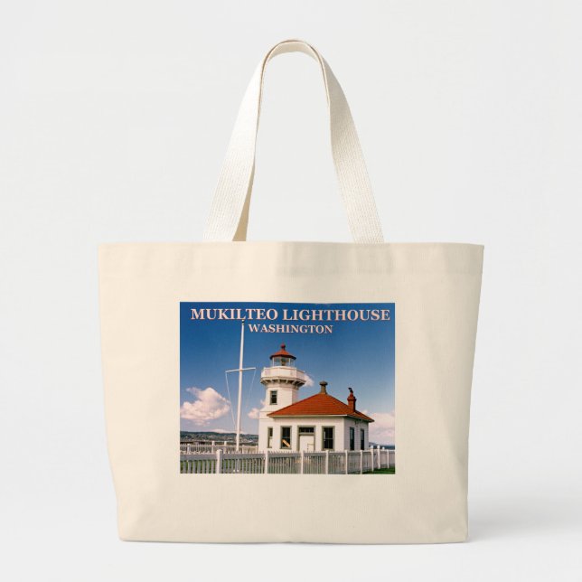 Bolsa Tote Grande Farol Mukilteo, Washington Jumbo Tote Bag (Frente)