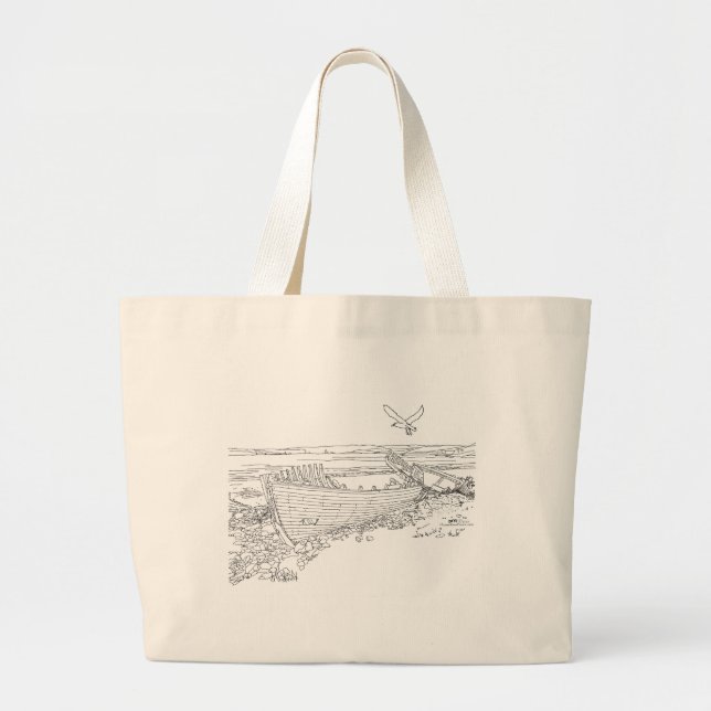Bolsa Tote Grande Farr Bay Shipwreck Scotland Tote Bag (Frente)