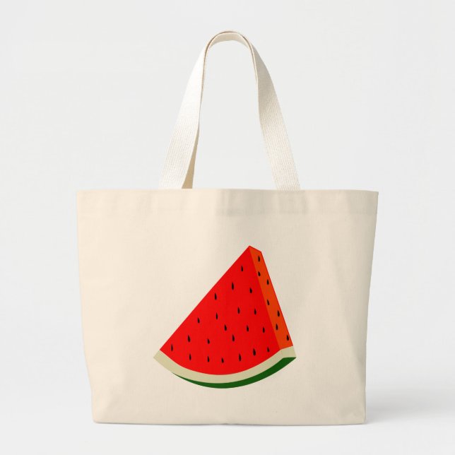 Bolsa Tote Grande Fatia de colheita de Fruta de melancia no Verão (Frente)