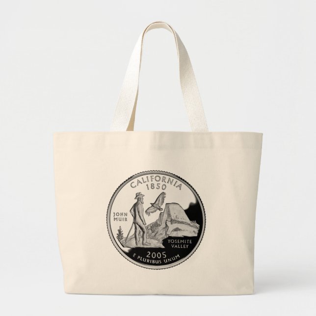 Bolsa Tote Grande Faux California State Quarter Yosemite Valley Muir (Frente)