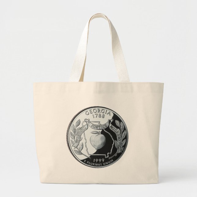 Bolsa Tote Grande Faux Georgia State Quarter (Frente)