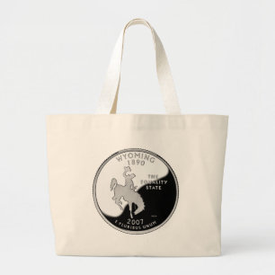 Bolsa Tote Grande Faux Wyoming State Quarter