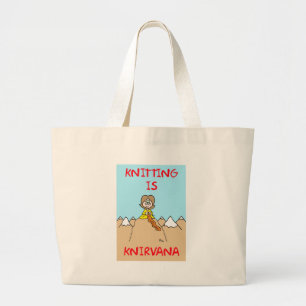 Bolsa Tote Grande fazer malha é guru do knirvana