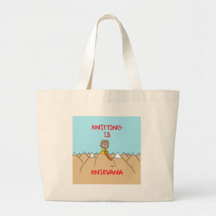 Bolsa Tote Grande fazer malha é guru do knirvana