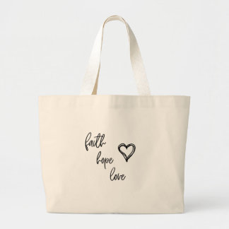 Bolsa Tote Grande Fé, Esperança, Amor -