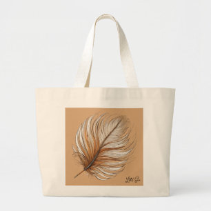 Bolsa Tote Grande "Feather Elegance Tote Bag"