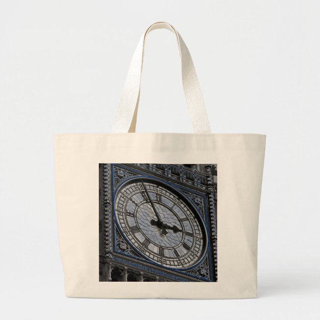 Bolsa Tote Grande Feche o Big Ben Clock Tower Viagem Europa (Frente)