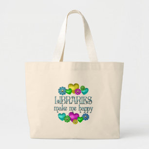 Bolsa Tote Grande Felicidade da biblioteca