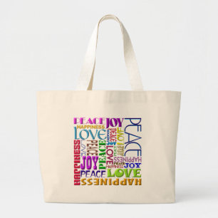 Bolsa Tote Grande Felicidade do amor da alegria da paz