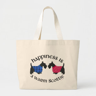 Bolsa Tote Grande Felicidade dos Terriers Escoceses Pretos