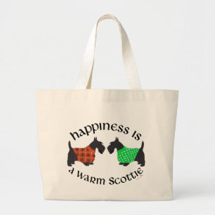 Bolsa Tote Grande Felicidade dos Terriers Escoceses Pretos