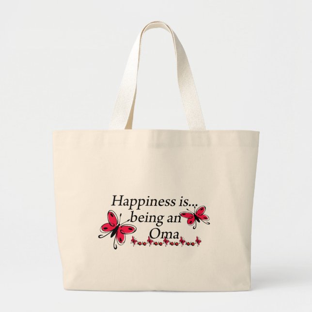 Bolsa Tote Grande Felicidade É Ser Uma Borboleta OMA (Frente)