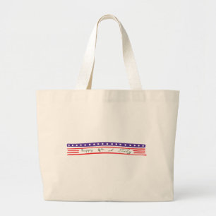 Bolsa Tote Grande Feliz 4 de julho Bandeira Americana