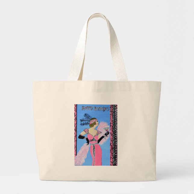 Bolsa Tote Grande Feliz aniversário (Frente)