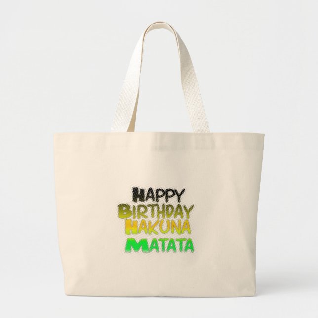 Bolsa Tote Grande Feliz Aniversário Gelado Hakuna Matata eco Inspira (Frente)