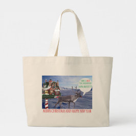 Bolsa Tote Grande feliz ano novo de natal alegre