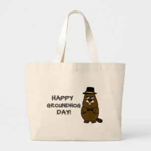 Bolsa Tote Grande Feliz Dia da Marmota!