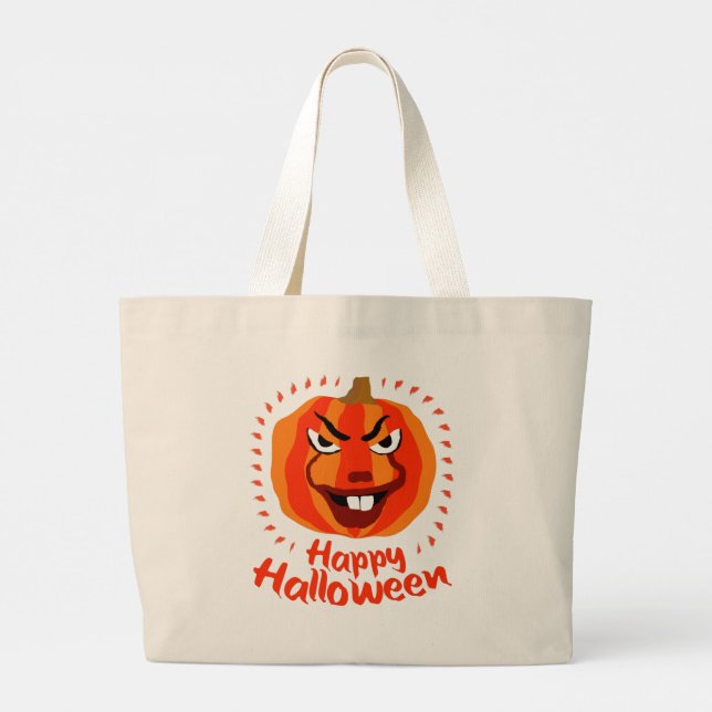 Bolsa Tote Grande 🎃 Feliz Dia das Bruxas - Engraçado, Assustador e  (Verso)
