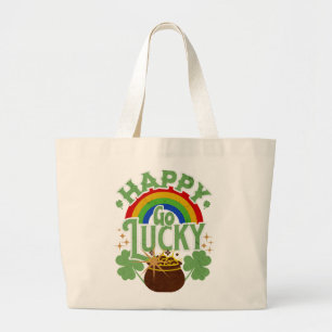 Bolsa Tote Grande Feliz e Sortudo
