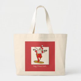 Bolsa Tote Grande Feliz exercício de Malhação Natal com Papais noeis