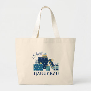 Bolsa Tote Grande Feliz Hanukkah
