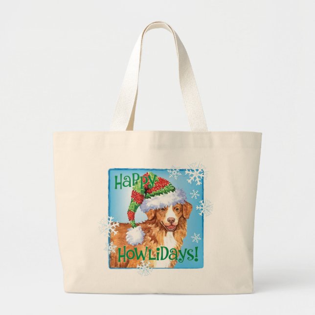 Bolsa Tote Grande Feliz Howliday Toller (Frente)