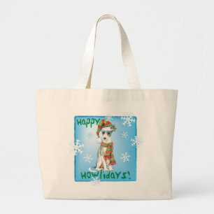 Bolsa Tote Grande Feliz Howlidays Italiano Greyhound