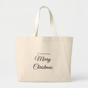 Bolsa Tote Grande Feliz Natal adicionar nome texto presente personal