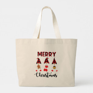Bolsa Tote Grande Feliz Natal - Gnomos da Xadrez de Buffalo