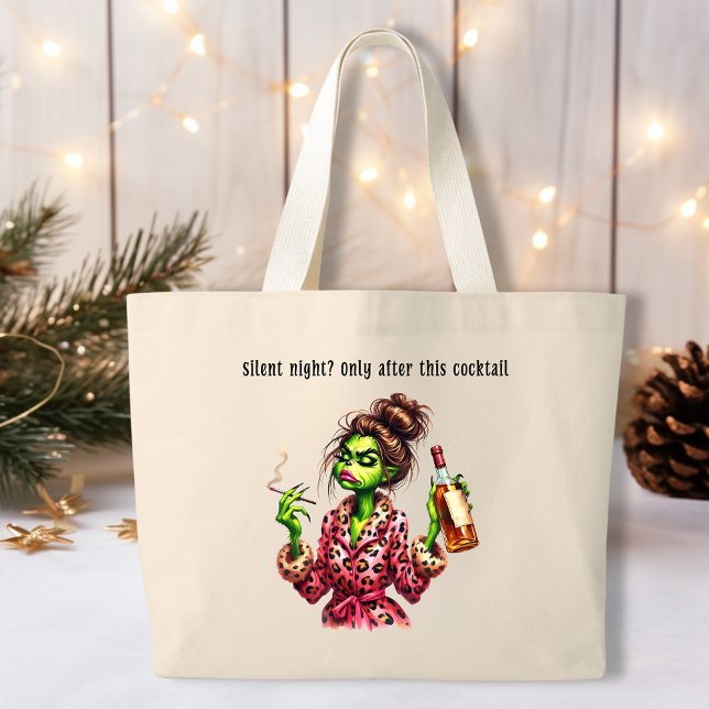 Bolsa Tote Grande Feliz Natal Grumpy Green Fury Women (Criador carregado)
