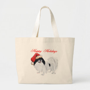Bolsa Tote Grande Feliz Natal Japanese Chin