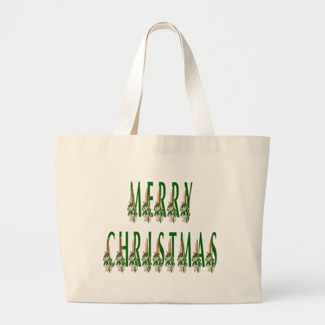 Bolsa Tote Grande Feliz Natal - Vela Font (Frente)