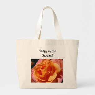 Bolsa Tote Grande Feliz no Jardim! Sacos de Flores Rosa Florais