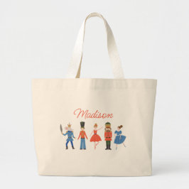 Bolsa Tote Grande Feliz Nutcracker Personalizado Natal