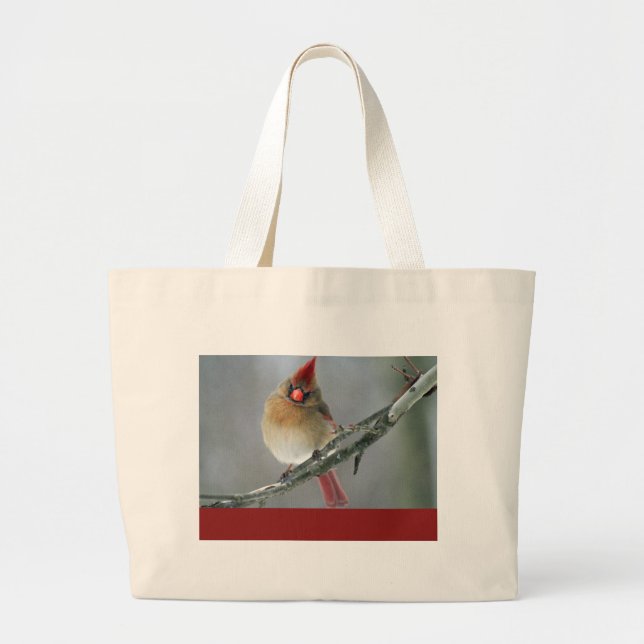 Bolsa Tote Grande Fêmea cardinal do norte (Frente)