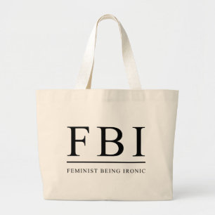 Bolsa Tote Grande Feminista do FBI que é engraçado irónico