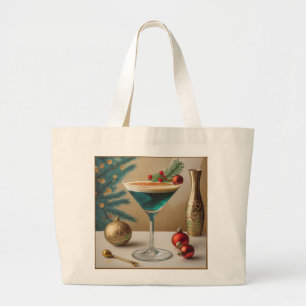Bolsa Tote Grande Festa de Natal de Cocktail da Metade do Século Hap