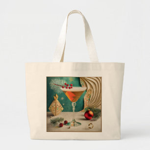 Bolsa Tote Grande Festa de Natal de Cocktail da Metade do Século Hap