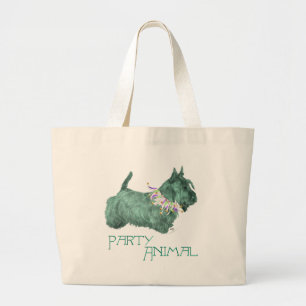 Bolsa Tote Grande Festa do Terrier Escocês Animado