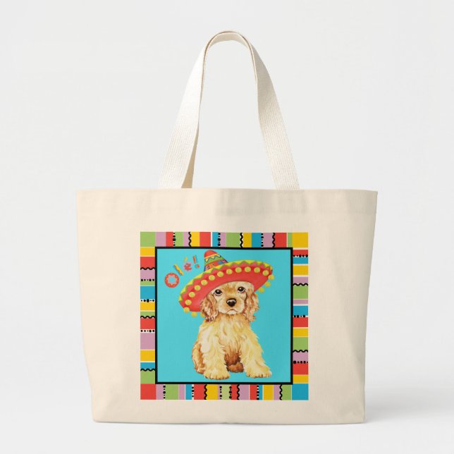 Bolsa Tote Grande Fiesta Cocker Spaniel (Frente)
