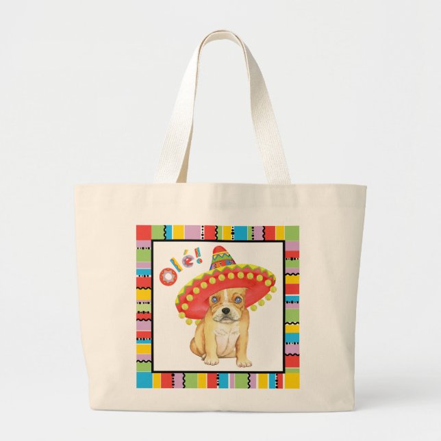Bolsa Tote Grande Fiesta Frenchie (Frente)